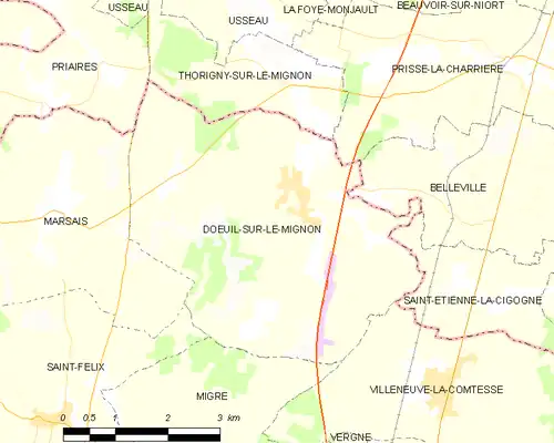 Detailkaart van de gemeente