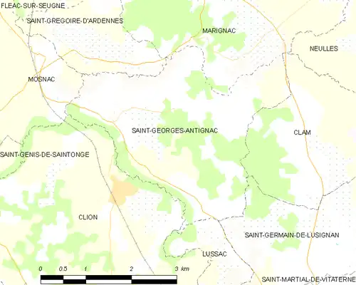 Detailkaart van de gemeente