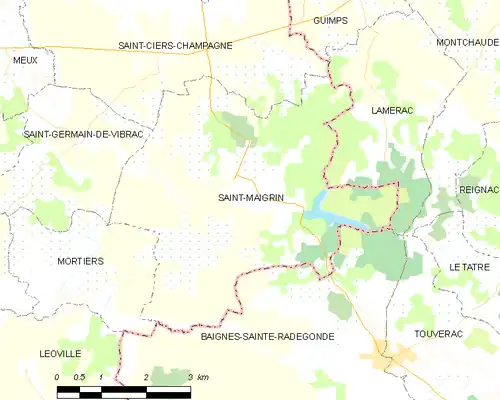 Detailkaart van de gemeente