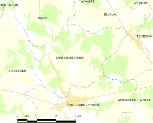 Detailkaart van de gemeente