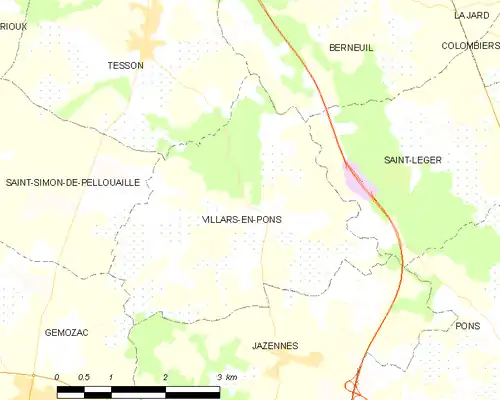 Detailkaart van de gemeente