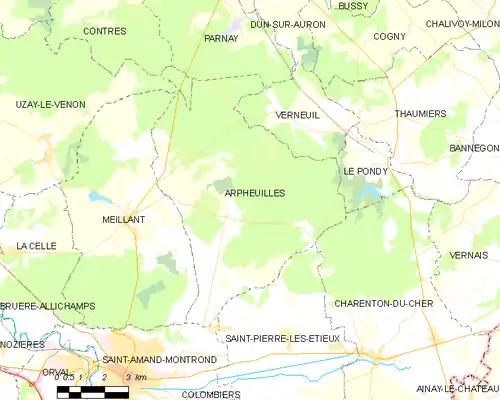 Detailkaart van de gemeente