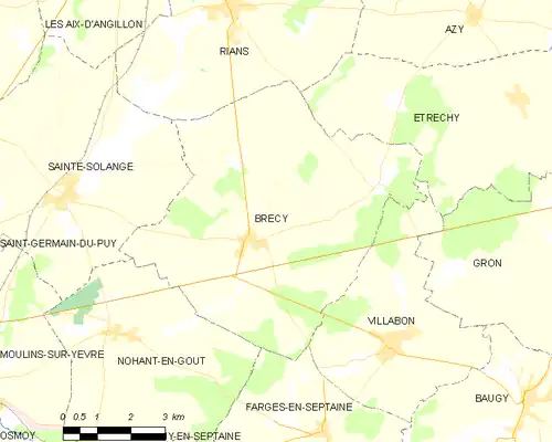 Detailkaart van de gemeente