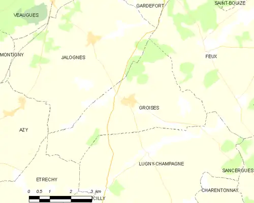 Detailkaart van de gemeente