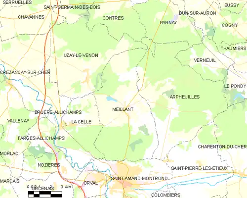 Detailkaart van de gemeente