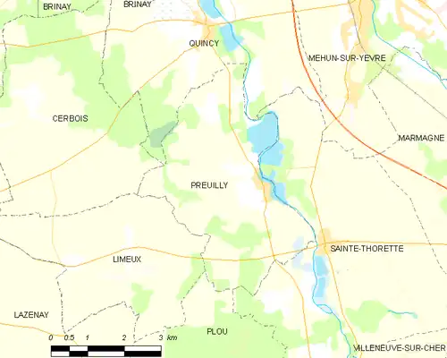 Detailkaart van de gemeente