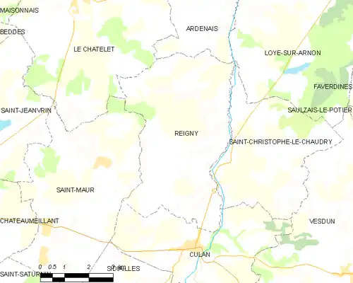 Detailkaart van de gemeente