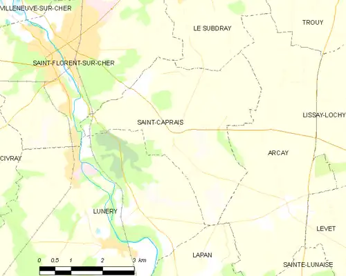 Detailkaart van de gemeente