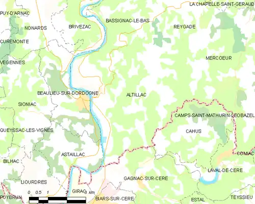 Detailkaart van de gemeente