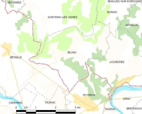 Detailkaart van de gemeente