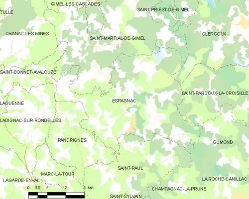 Detailkaart van de gemeente