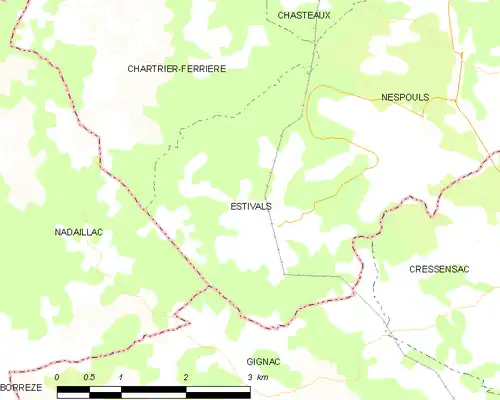 Detailkaart van de gemeente