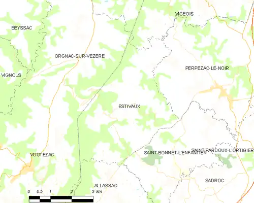 Detailkaart van de gemeente