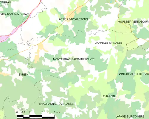 Detailkaart van de gemeente