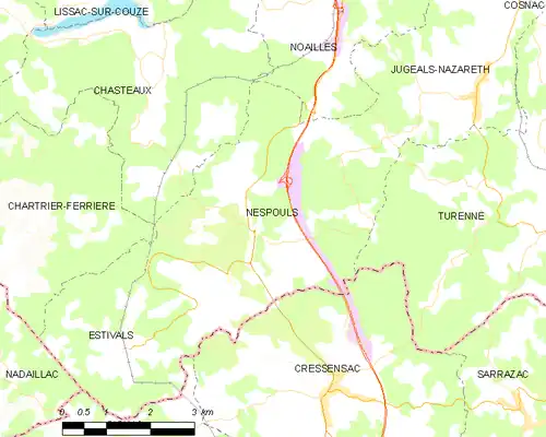 Detailkaart van de gemeente