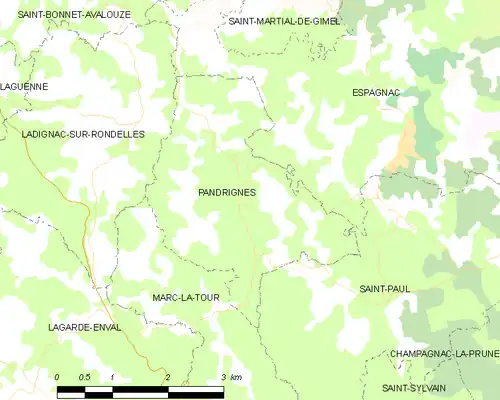 Detailkaart van de gemeente