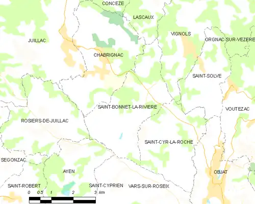 Detailkaart van de gemeente