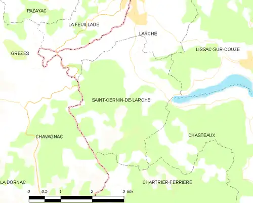 Detailkaart van de gemeente