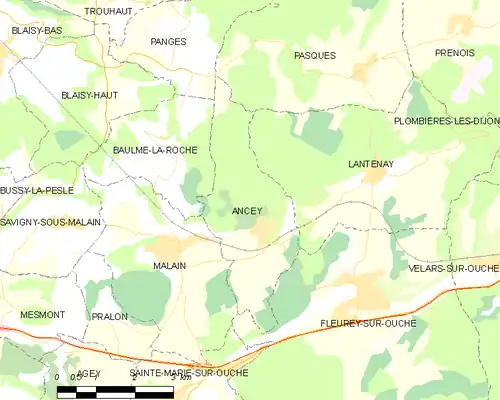 Detailkaart van de gemeente