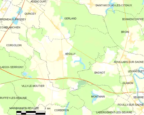 Detailkaart van de gemeente