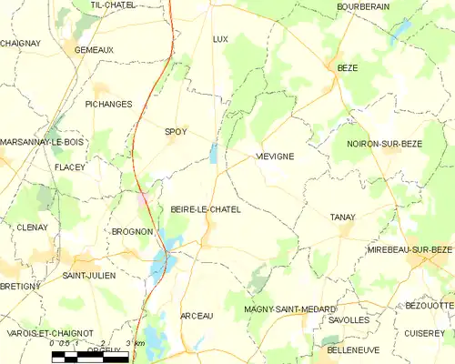 Detailkaart van de gemeente