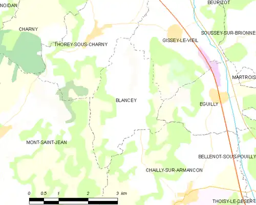 Detailkaart van de gemeente