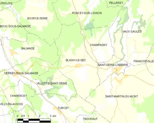 Detailkaart van de gemeente