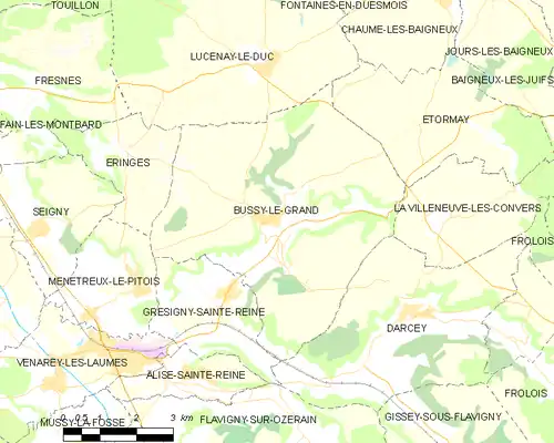 Detailkaart van de gemeente