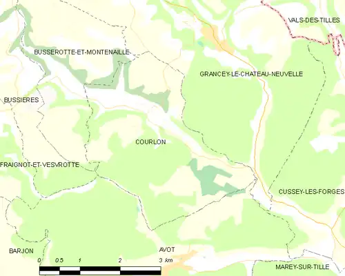 Detailkaart van de gemeente