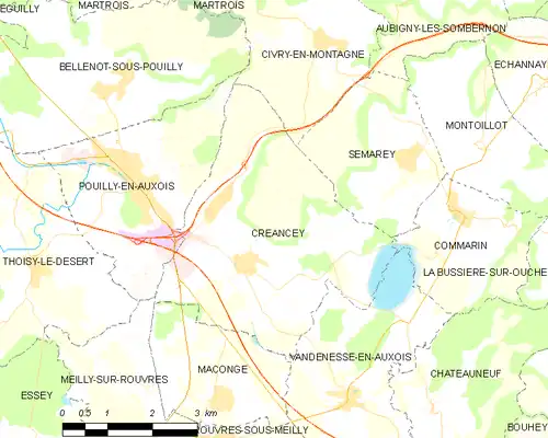 Detailkaart van de gemeente