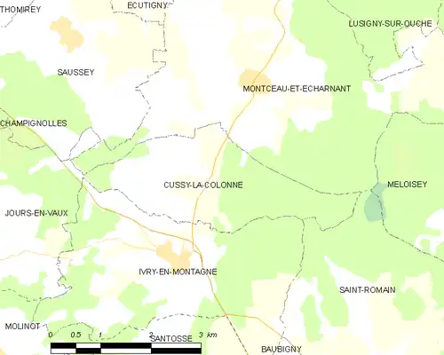 Detailkaart van de gemeente