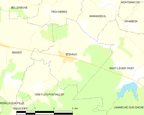 Detailkaart van de gemeente