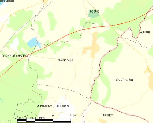 Detailkaart van de gemeente