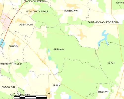 Detailkaart van de gemeente