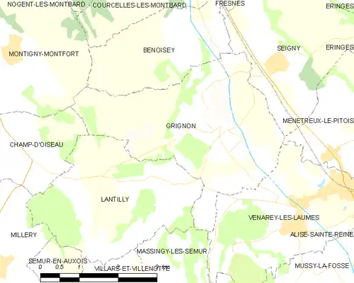 Detailkaart van de gemeente