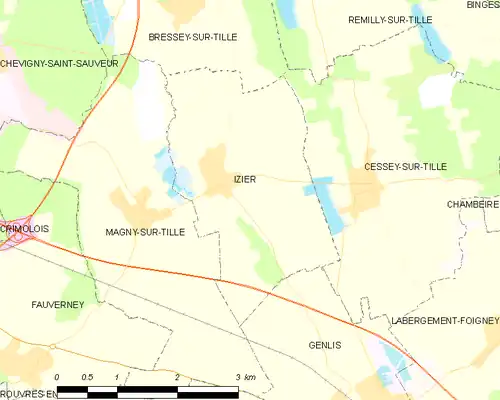 Detailkaart van de gemeente