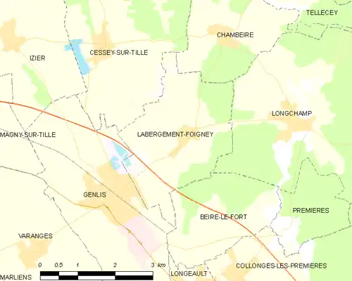 Detailkaart van de gemeente