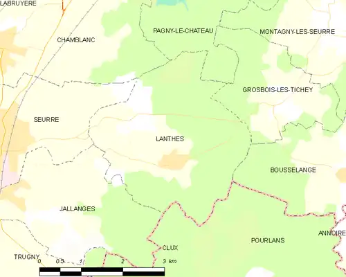 Detailkaart van de gemeente