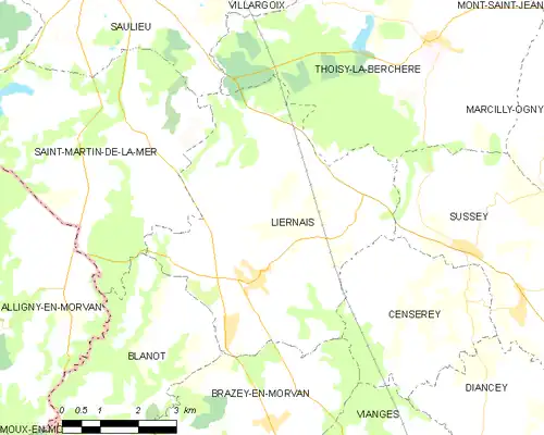 Detailkaart van de gemeente