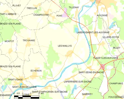 Detailkaart van de gemeente