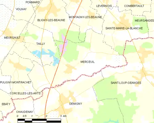 Detailkaart van de gemeente