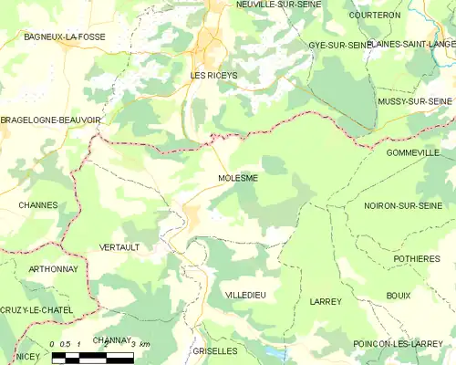 Detailkaart van de gemeente