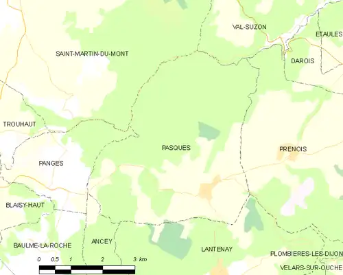 Detailkaart van de gemeente