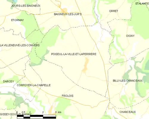 Detailkaart van de gemeente