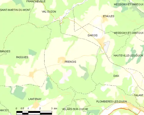 Detailkaart van de gemeente