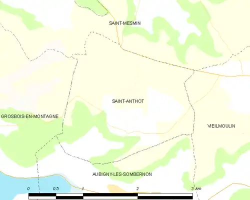 Detailkaart van de gemeente