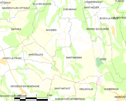 Detailkaart van de gemeente