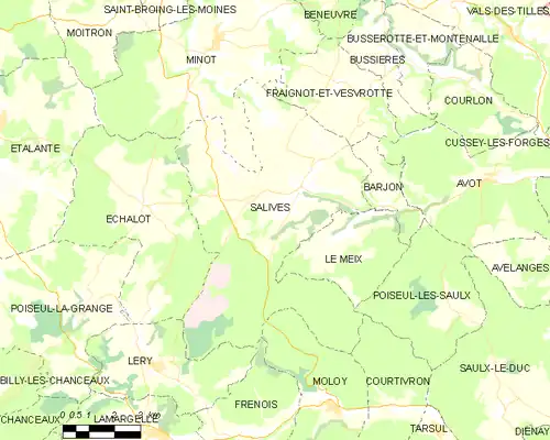 Detailkaart van de gemeente