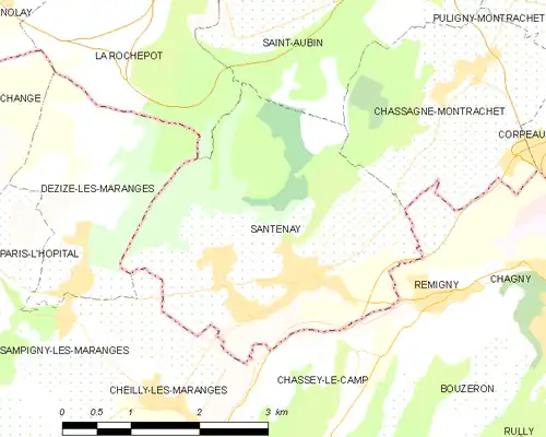 Detailkaart van de gemeente