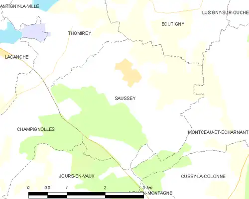 Detailkaart van de gemeente